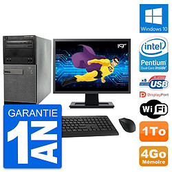 PC Tour Dell OptiPlex 3020 Ecran 19" G3220 RAM 4Go Disque 1To Windows 10 Wifi - Occasion