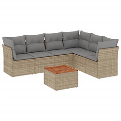 vidaXL Salon de jardin avec coussins 7pcs mélange beige résine tressée