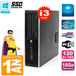 PC HP Compaq 8300 SFF Core I3-3220 RAM 16Go Disque 120Go SSD Graveur DVD Wifi W7 · Occasion 