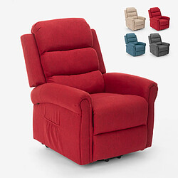 LE ROI DU RELAX Fauteuil électrique de relaxation massage et chauffage avec roues Victoria, Couleur: Bordeaux 