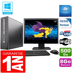 PC HP EliteDesk 800 G1 SFF Intel G3220 8Go Disque 500 Go Wifi W7 Ecran 19" · Occasion 