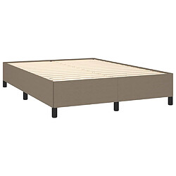 Avis vidaXL Sommier à lattes de lit avec matelas Taupe 140x200 cm Tissu