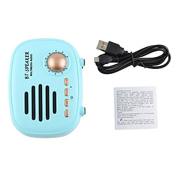 Wewoo Mini enceinte Bluetooth Retro Haut-parleur sans fil Bluetooth, Prise en charge mains libres / Carte TF / Disque U / FM (Bleu) pas cher