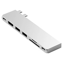 Hub Macbook Satechi Pro Hub Slim Argent, USB USB-C HDMI 4K Lecteur carte 