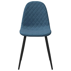 Acheter Maison Chic Lot de 2 Chaises à manger,Chaise pour cuisine,Solide Structure Bleu Velours -MN36707