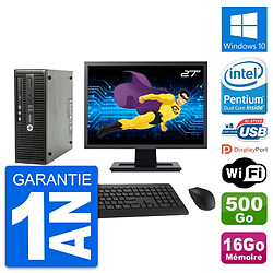 PC HP 400 G3 SFF Ecran 27" Intel G4400 RAM 16Go Disque 500Go Windows 10 Wifi · Occasion 