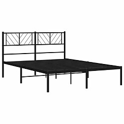 Acheter Maison Chic Lit adulte - Cadre de lit métal avec tête de lit,Structure du lit Contemporain pour chambre noir 120x190 cm -MN50498