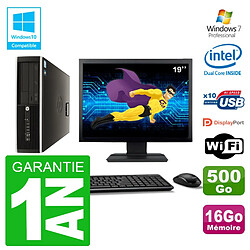 PC HP Compaq 8100 SFF Ecran 19" G6950 RAM 16Go Disque 500Go Graveur DVD Wifi W7 · Occasion 