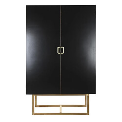 Pegane Armoire de rangement en bois coloris noir avec pied en métal doré - Longueur 110 x Profondeur 50 x Hauteur 180 cm