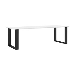 Acheter Bestmobilier Caronal - table à manger - blanche et pieds noirs - 185 cm