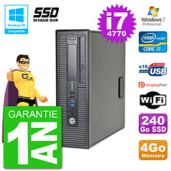 PC HP EliteDesk 800 G1 SFF i7-4770 RAM 4Go SSD 240Go Graveur DVD Wifi W7 - Occasion