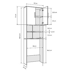 ML-Design Armoire pour machine à laver Meuble de salle de bain pour machine à laver Gris f pas cher