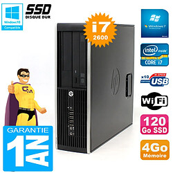 PC HP Compaq 8300 SFF Core I7-2600 RAM 4Go Disque 120 Go SSD Graveur DVD Wifi W7 · Occasion 