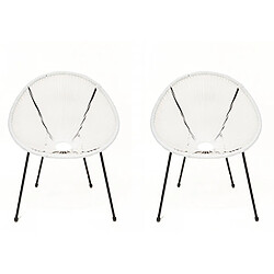 Habitat Et Jardin Lot de 2 fauteuils de jardin Ania - Blanc