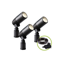 Garden Lights Projecteurs à LED Alder 3 pcs 2 W Anthracite 2580063