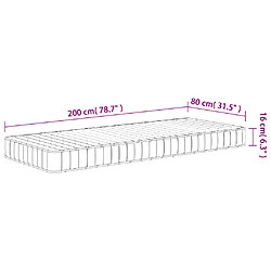 vidaXL Matelas en mousse moyennement doux 80x200 cm pas cher