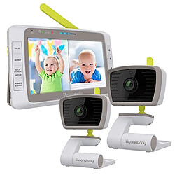 Moonybaby Moniteur bébé haute technologie avec 2 caméras WiFi et 5 berceuses 