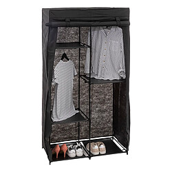 Avis Pegane Armoire penderie modulable en tissu coloris noir - Longueur 88 x Profondeur 46 x Hauteur 169 cm