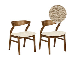 Beliani Chaise de salle à manger Set de 2 Beige clair MAROA