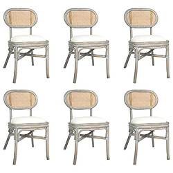 Maison Chic Lot de 6 Chaises à manger,Chaise pour cuisine gris Lin -MN33572