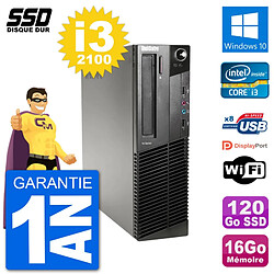 PC Lenovo M91p SFF Intel i3-2100 RAM 16Go SSD 120Go Windows 10 Wifi · Occasion 