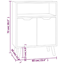 vidaXL Buffet noir brillant 60x30x72 cm bois d'ingénierie pas cher