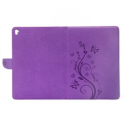 Wewoo Smart Cover Violet pour iPad Pro 9.7inch fleurs pressées motif de papillon flip horizontal PU étui en cuir avec boucle magnétique et titulaire fentes cartes portefeuille pas cher