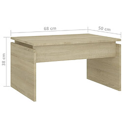 vidaXL Table basse chêne sonoma 68x50x38 cm bois d'ingénierie pas cher