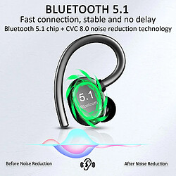 Acheter Universal Casque Bluetooth sportif, casque Bluetooth 5.1 Stéréo sans fil, casque sans fil imperméable IP7 avec durée de vie de la batterie 50h, intégrée