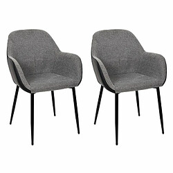 Paris Prix Lot de 2 Fauteuils Déco Memphis 85cm Gris & Noir