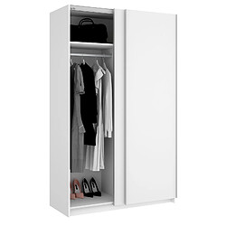 Avis Pegane Armoire avec 2 portes coulissantes en panneau de particules mélaminés coloris blanc-Longueur 120 x Profondeur 58 x Hauteur 200cm