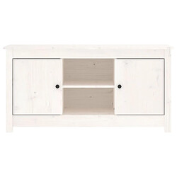 Avis Maison Chic Meuble TV scandinave - Banc TV pour salon Blanc 103x36,5x52 cm Bois de pin massif -MN40183