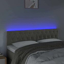 Avis Maison Chic Tête de lit scandinave à LED,meuble de chambre Gris clair 144x7x78/88 cm Velours -MN64935