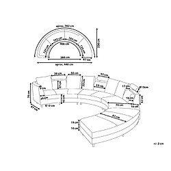 Avis Beliani Canapé circulaire modulable en tissu gris clair 8 places ROTUNDE