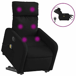 Maison Chic Fauteuil Relax pour salon, Fauteuil inclinable de massage électrique Noir Tissu -GKD67218