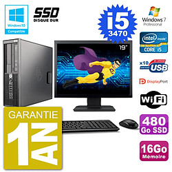 PC HP Z220 SFF Ecran 19" Core i5-3470 RAM 16Go SSD 480Go Graveur DVD Wifi W7 - Occasion