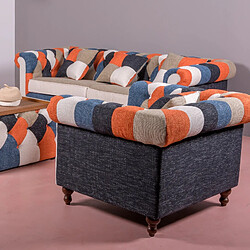 Nest Dream Canapé 1 place tapissé en patchwork - Chesterfield