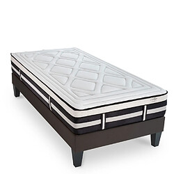 MAISON AUBERTIN Matelas Mémoire 28cm + sommier gris 90 x190cm Ensemble Matelas Mémoire de forme h28cm et Sommier en kit gris 90x190