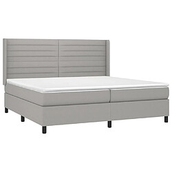 Acheter Sommier à lattes et matelas LED,Cadre à lattes de lit pour Adulte Gris clair 200x200 cm Tissu -MN63045