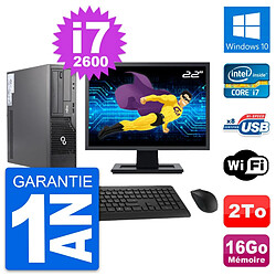 PC Fujitsu E500 DT Ecran 22" Intel i7-2600 RAM 16Go Disque 2To Windows 10 Wifi - Occasion