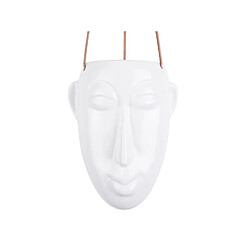 Present Time Cache-pot design suspendu Mask allongé - H. 25,5 cm - Blanc Present Time - Cache-pot design suspendu Mask allongé - H. 25,5 cm - Blanc - Design