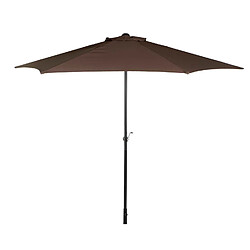 Pegane Parasol de jardin centré en polyester marron et acier noir - Longueur 270 x largeur 270 x hauteur 250 cm