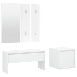 vidaXL Ensemble de meubles de couloir Blanc Bois d'ingénierie