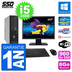 PC Fujitsu E910 DT Ecran 22" Intel i5-2400 RAM 8Go SSD 960Go Windows 10 Wifi · Occasion 