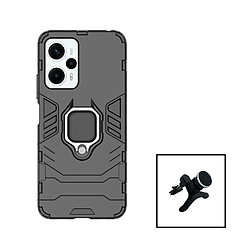 PHONECARE Kit Support Magnétique de Voiture Renforcé + Coque 3X1 Military Defender pour Xiaomi Poco F5 - Noir 