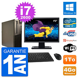 PC Lenovo M82 SFF Ecran 19" Intel i7-2600 RAM 4Go Disque Dur 1To Windows 10 Wifi · Occasion 