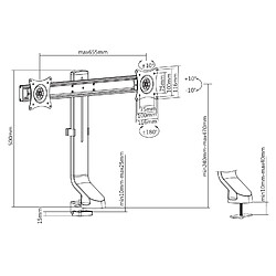 Acheter Kimex Support bureau 2 écrans PC 17"-27"