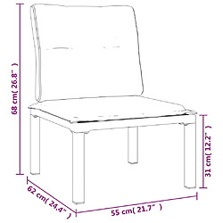 vidaXL Chaise de jardin avec coussins noir/gris résine tressée pas cher