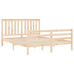 Maison Chic Cadre/structure de lit avec tête de lit pour adulte - Lit Moderne Chambre king size bois massif -MN41414 pas cher