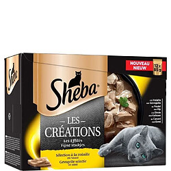 Sheba Lot de 4 Sachets fraîcheur en sauce sélection a la volaille 12 x 85 g